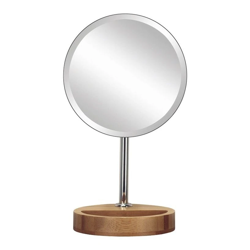 Kleine Wolke Kosmetikspiegel Timber Mirror, 17 cm, Bambus und Metall