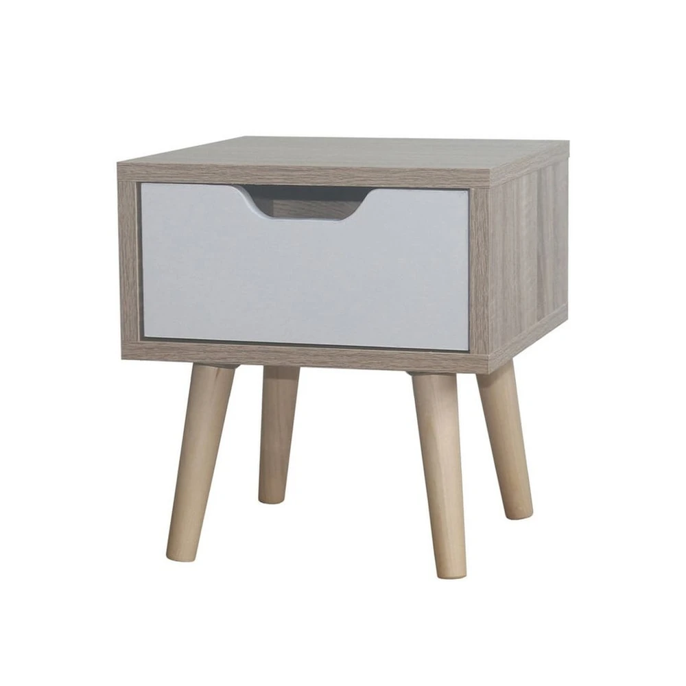 HTI-Living Nachtkommode Thekla, 1 Schublade, Sonoma-Weiß, 29.7x32.5x29.7 cm