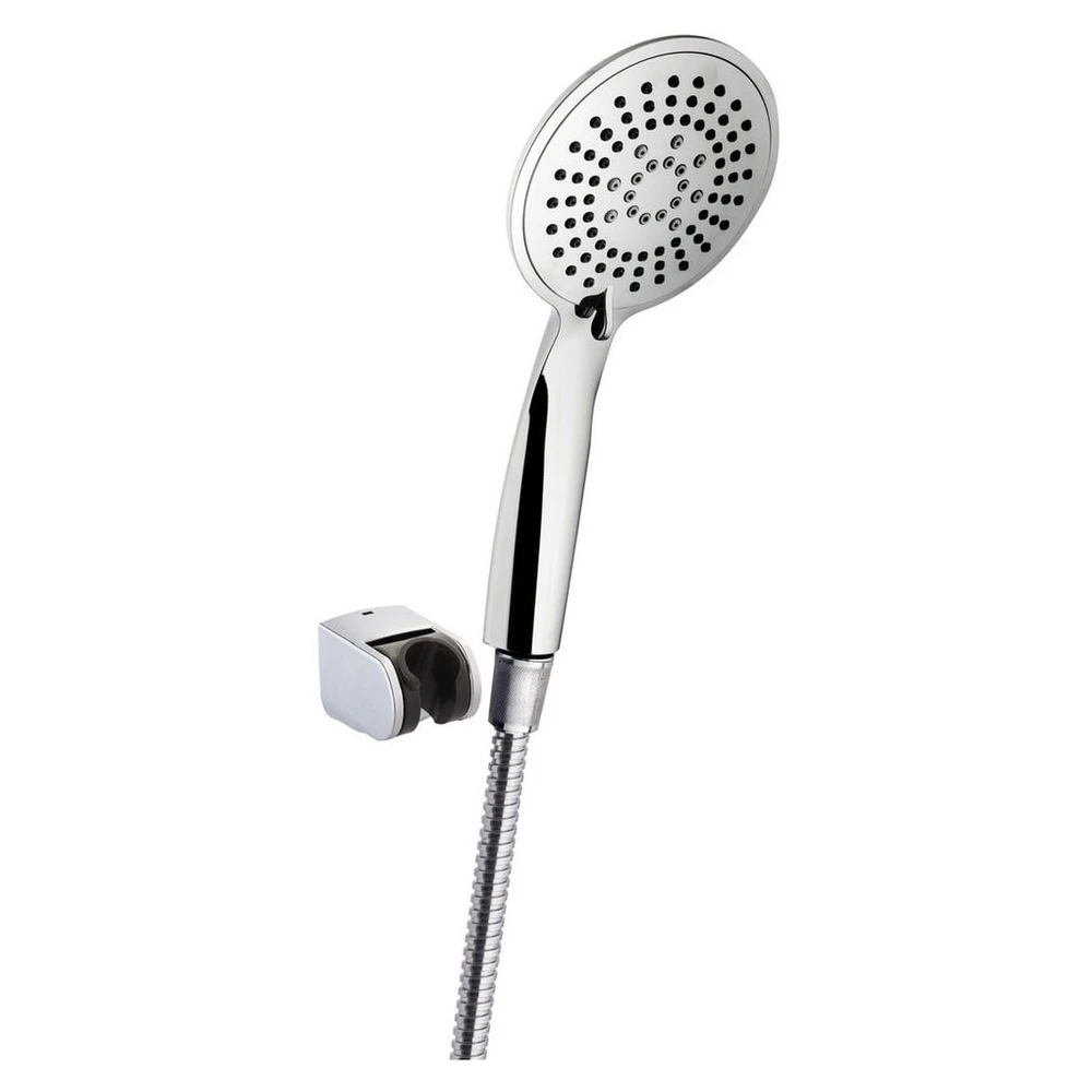 Euroshowers Handbrause Set, Chrom, 3 Strahlarten, Anti-Kalk-System
